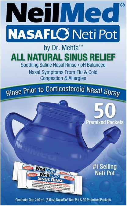 NeilMed Nasaflo 洗鼻壶，50 支（包装可能有所不同）