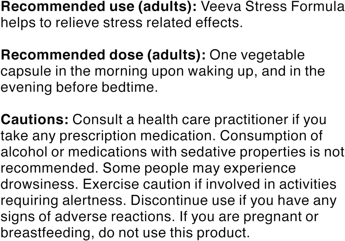 Veeva Stress Formula - 60 粒素食膠囊