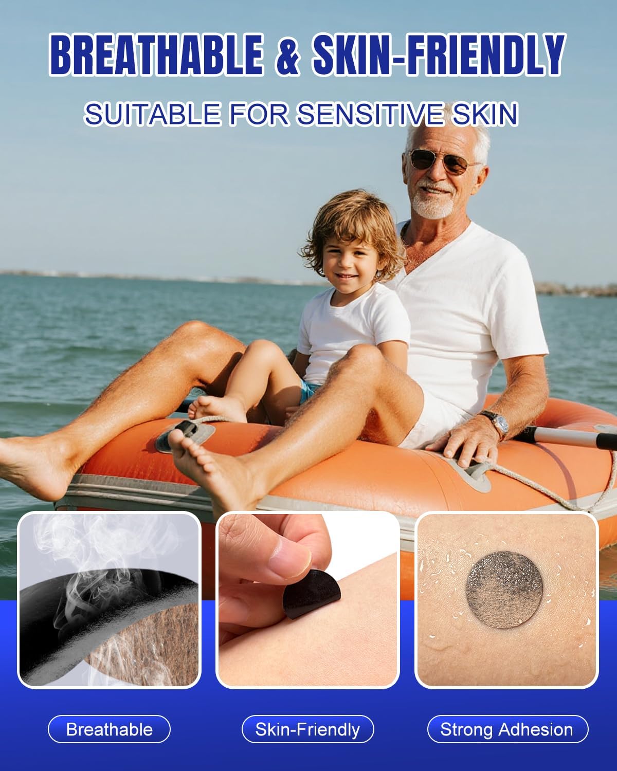 Rosmryx 36 Count Motion Sickness Patches Non-Drowsy, 72h Long-Lasting Sea Sickness Patch for Cruise, Road, Airplane, and Other Travel Essentials, Anti Nausea Patch for Kids and Adults