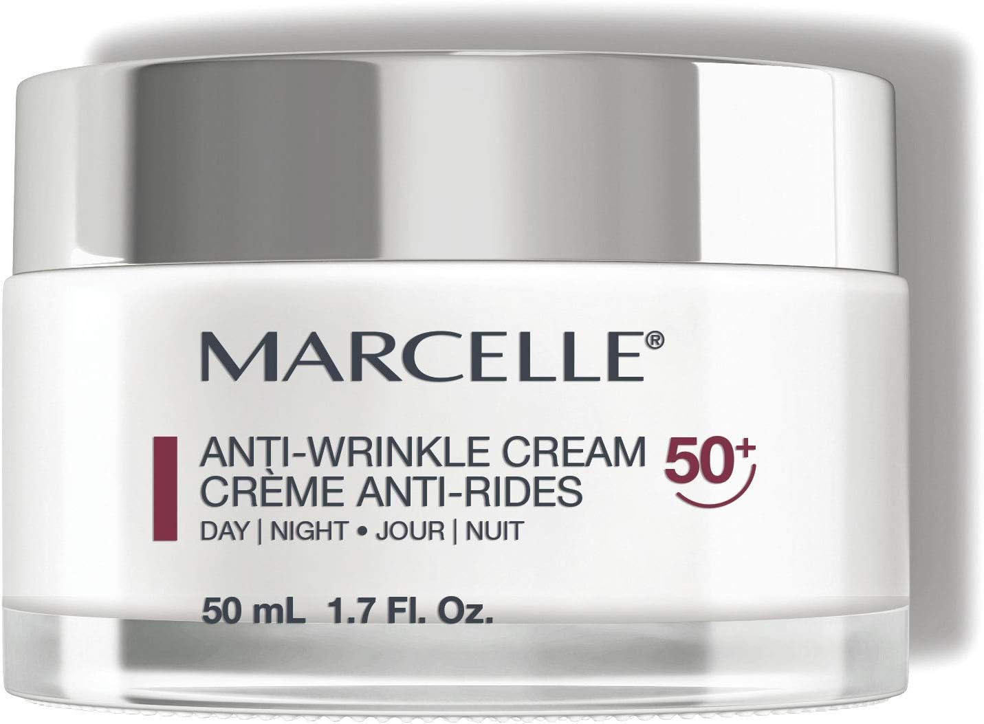 Marcelle Anti-Wrinkle Cream 50+, Day & Night, Anti-Aging Cream & Moisture Cream with Hyaluronic Acid, Vegan, Cruelty-Free