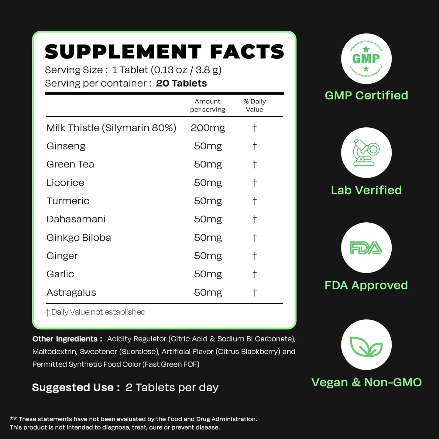 Auric 草本护肝补充剂 | 奶蓟草（水飞蓟素）、姜黄、大蒜、生姜，有益于肝脏健康 | 高级排毒清洁配方，促进肝脏健康 | 80 片装 | 植物基，无麸质