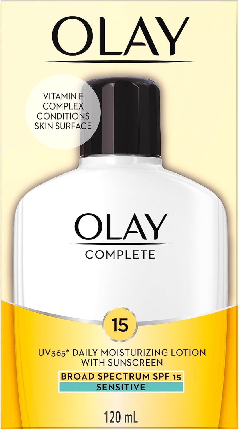 Olay Face Moisturizer by Olay, Active Hydrating Cream, 100 ml & Complete Daily Moisturizing Lotion with Sunscreen Broad Spectrum SPF 15, Sensitive, 120 ml