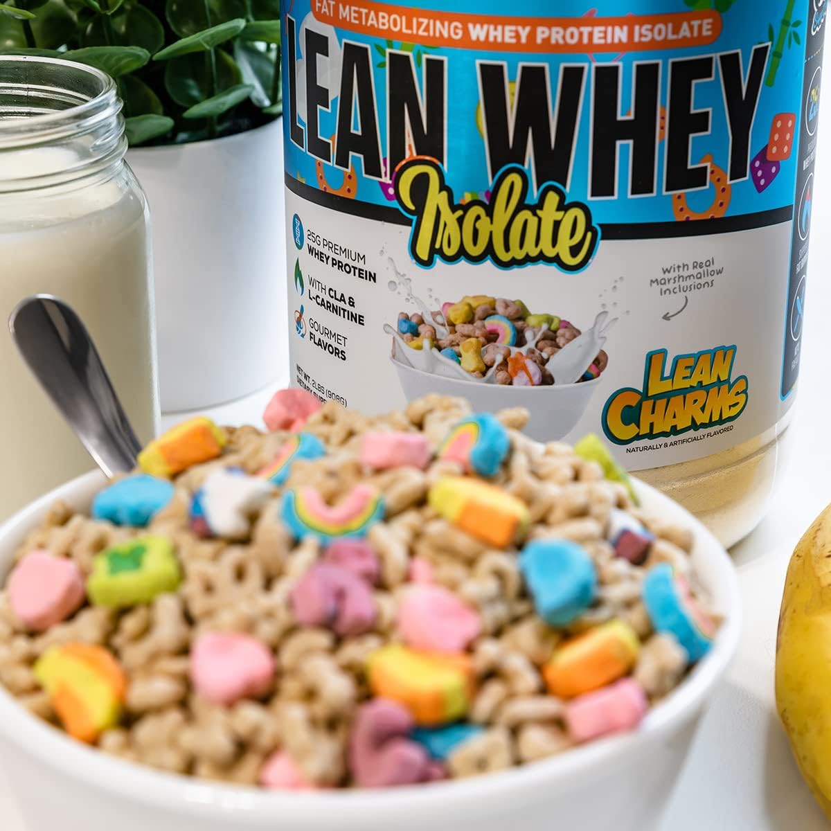 MuscleSport Lean Whey Protein Powder - Whey Protein Isolate - Low Calorie, Low Carb, Low Fat, Incredible Flavors - 25g Protein per Scoop - 2lb Lean Charms