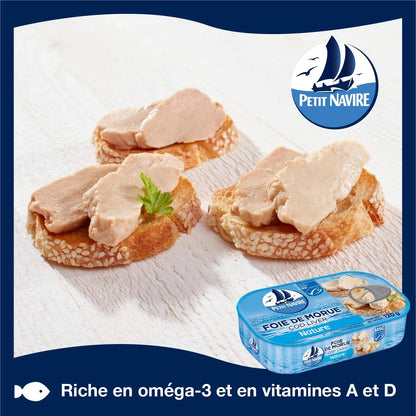Petit Navire Plain Cod Liver, 120 Grams
