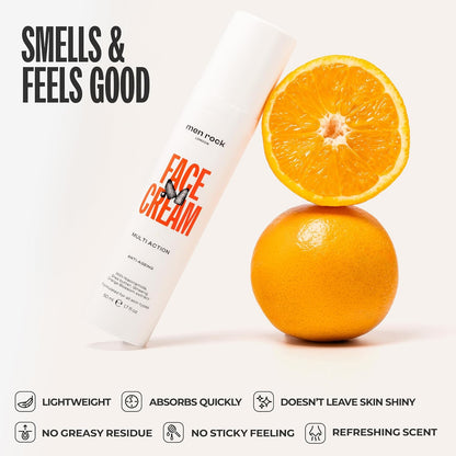 Men Rock Face Cream Multi Action Anti-Ageing - Mens Facial Moisturizer - Daily Face Moisturizer for Men - Skincare Products - Daily Lotion - 50 ml