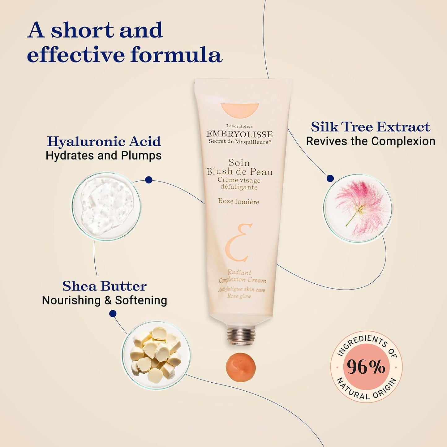 Embryolisse Radiant Complexion Cream. Hybrid Makeup & Face Moisturizer with Hyaluronic Acid & Shea Butter. Illuminating Care for Glowing Skin, 40 ml.