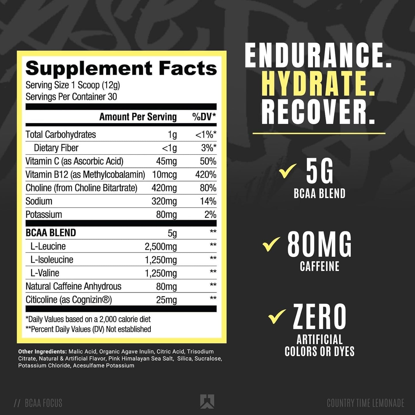 Ryse BCAA Focus - Country Time Lemonade 30 Servings