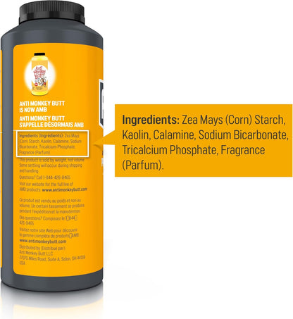 防猴屁股爽身粉，不含滑石粉的炉甘石粉，可去除汗液、异味和摩擦，8 盎司，1 包