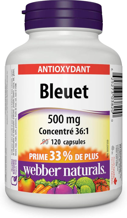 Webber Naturals 藍莓，120 粒膠囊，抗氧化支持
