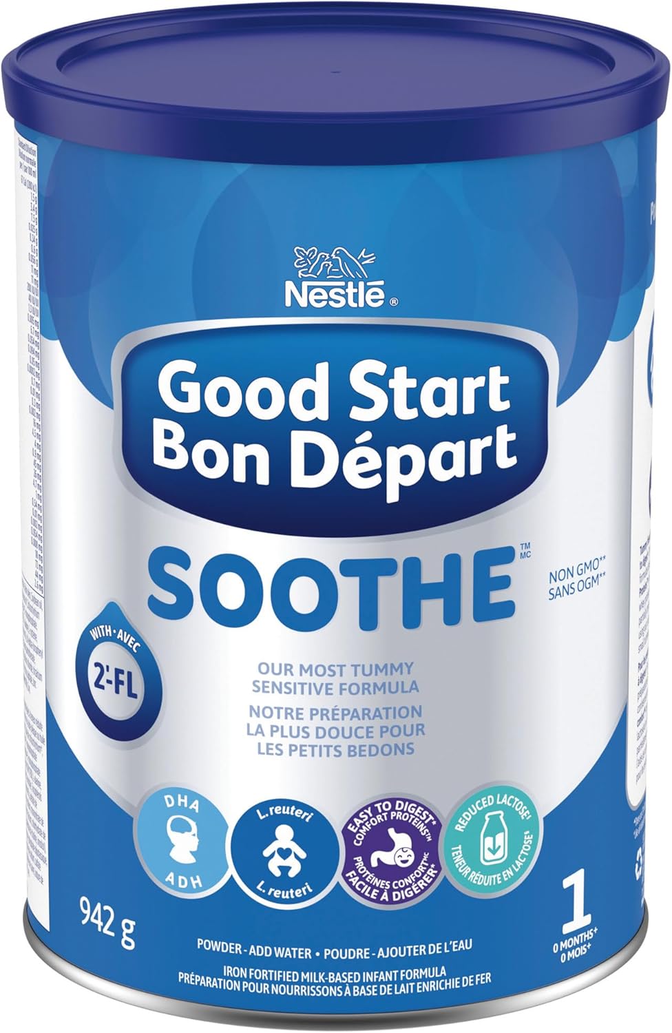 雀巢好開始舒緩嬰兒配方奶粉，0+個月，942公克，4包