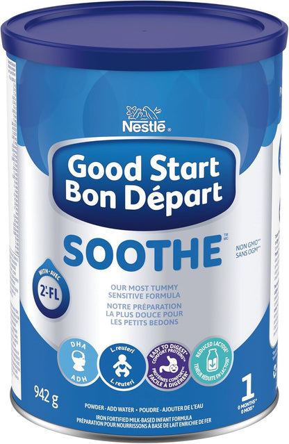 雀巢好開始舒緩嬰兒配方奶粉，0+個月，942公克，4包