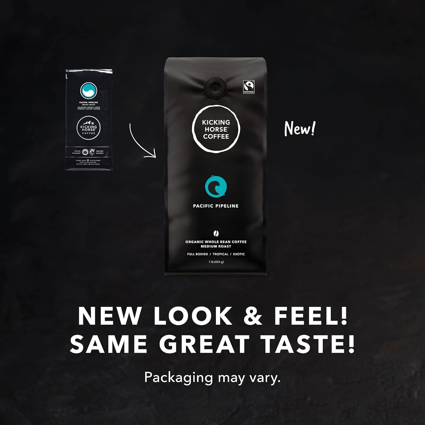 Kicking Horse Coffee，Pacific Pipeline，中度烘焙，全豆，1 磅 - 有机认证、公平贸易、犹太洁食咖啡 & Three Sisters，中度烘焙，研磨，284 克