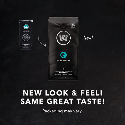 Kicking Horse Coffee，Pacific Pipeline，中度烘焙，全豆，1 磅 - 有机认证、公平贸易、犹太洁食咖啡 & Three Sisters，中度烘焙，研磨，284 克