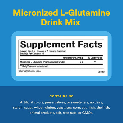 Natural Factors - 微粉化 L-谷氨酰胺粉末游离形式氨基酸 - 300G 克粉末 - 每份 5 克。