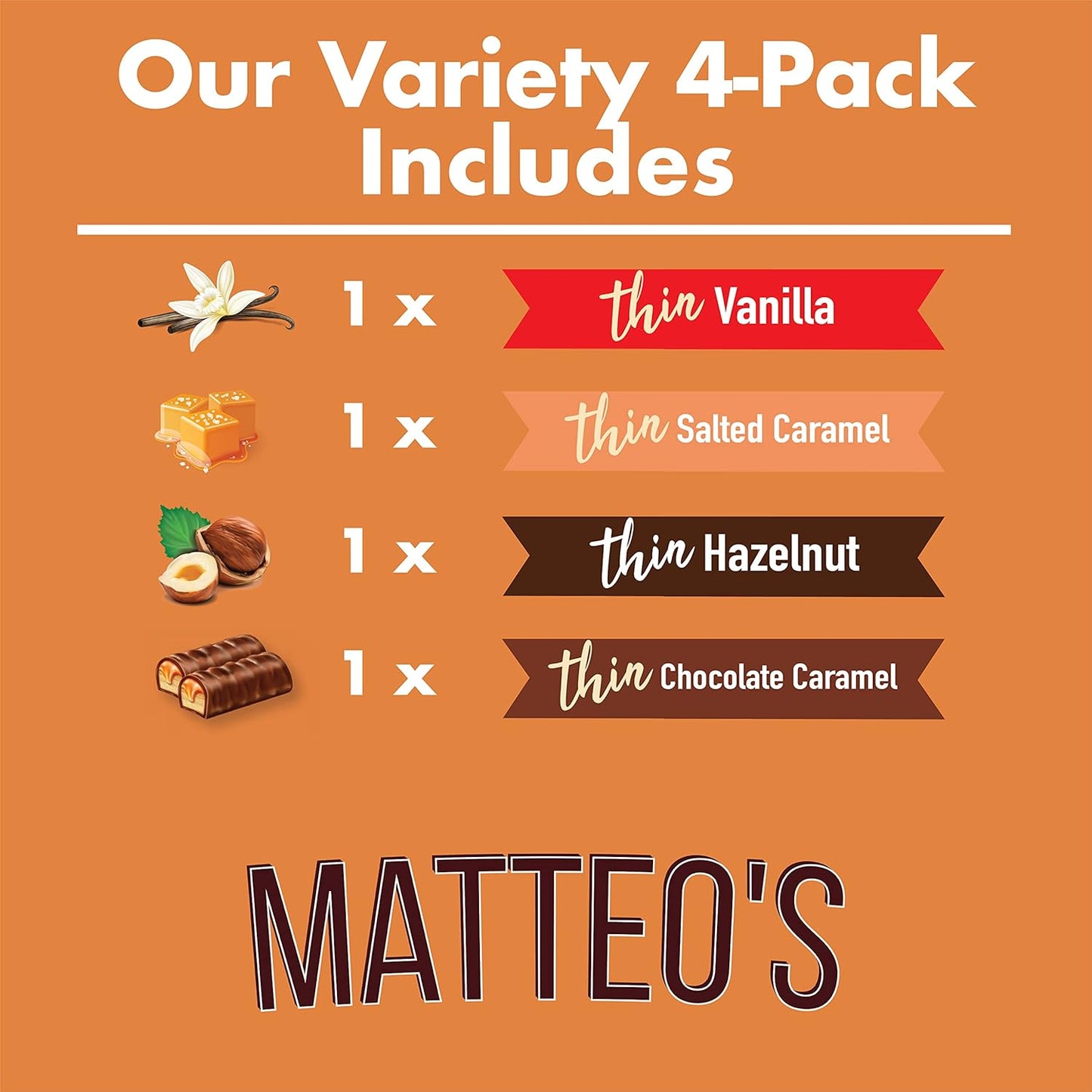 Matteo's Barista Style Sugar Free Coffee Syrup - 4 Flavor Variety Pack, No Calorie & Coffee Syrup Pump Dispenser, Bottle Pumps for Syrup, Skinny Syrup Pump for 750ml Bottles