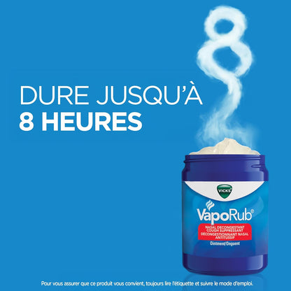 Vicks VapoRub 鼻塞緩解劑，止咳藥，緩解感冒、疼痛和疼痛，胸部按摩膏，原味，100 克/115 毫升
