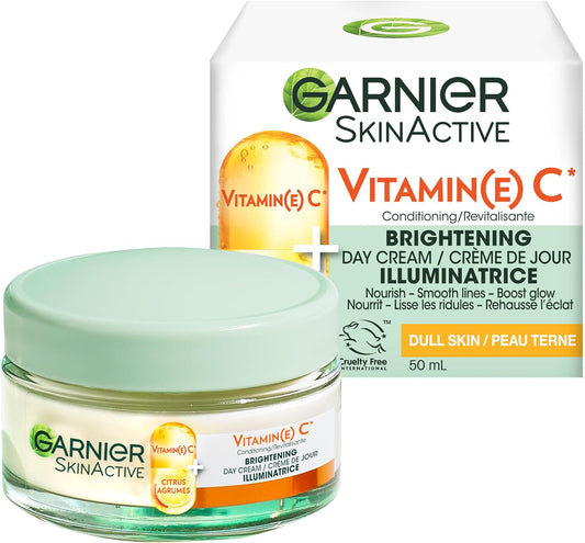 Garnier Vitamin C* Brightening Day Cream with Super Citrus, Nourishes and Boosts Skin Glow & Moisture Rescue Face Moisturizer Gel Cream, 24 Hour Hydrating Skin Care