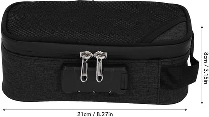 Smell Proof Bag, Lightweight and Easy to Carry Odor Proof Pouch Organizer Activated Carbon Adsorption Effect Smell Proof Container with Lock Travel Storage Bag (Black)