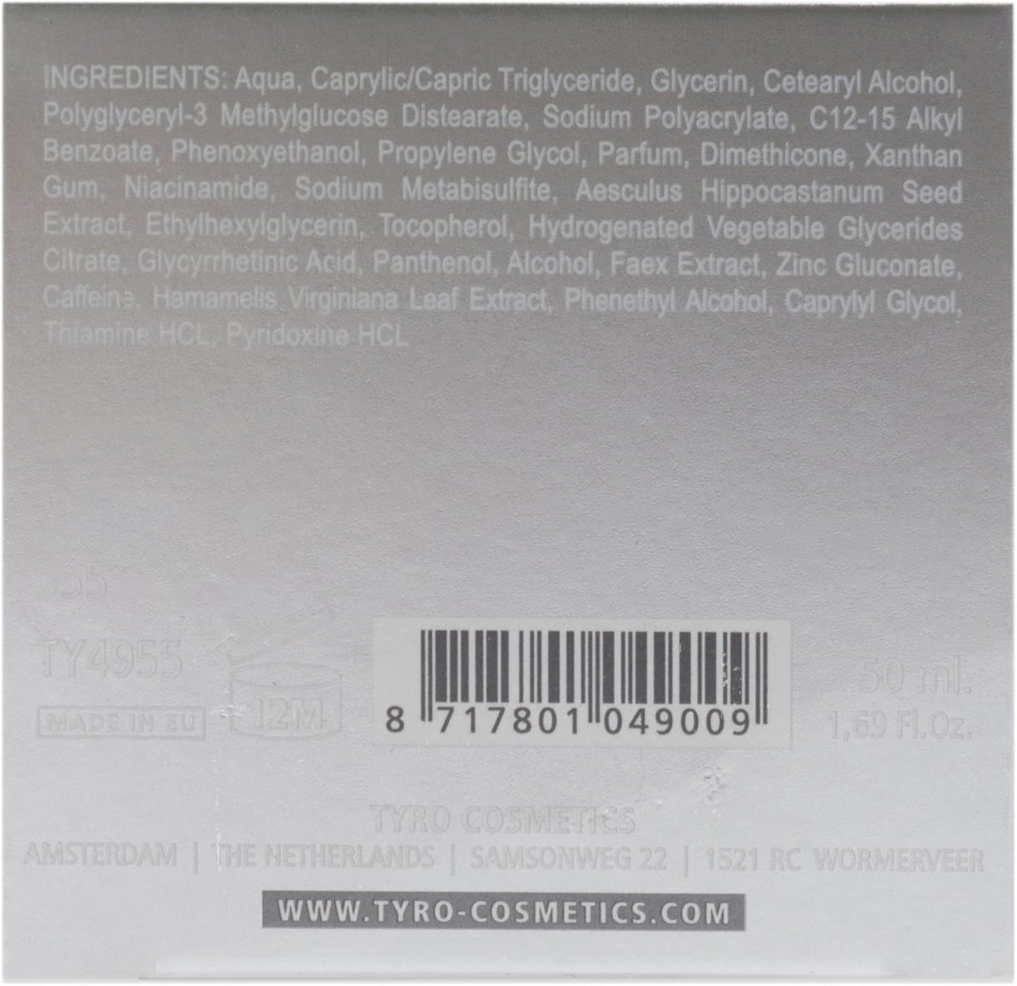 Tyro Matt 平衡護膚霜（男女通用）-1.69 盎司