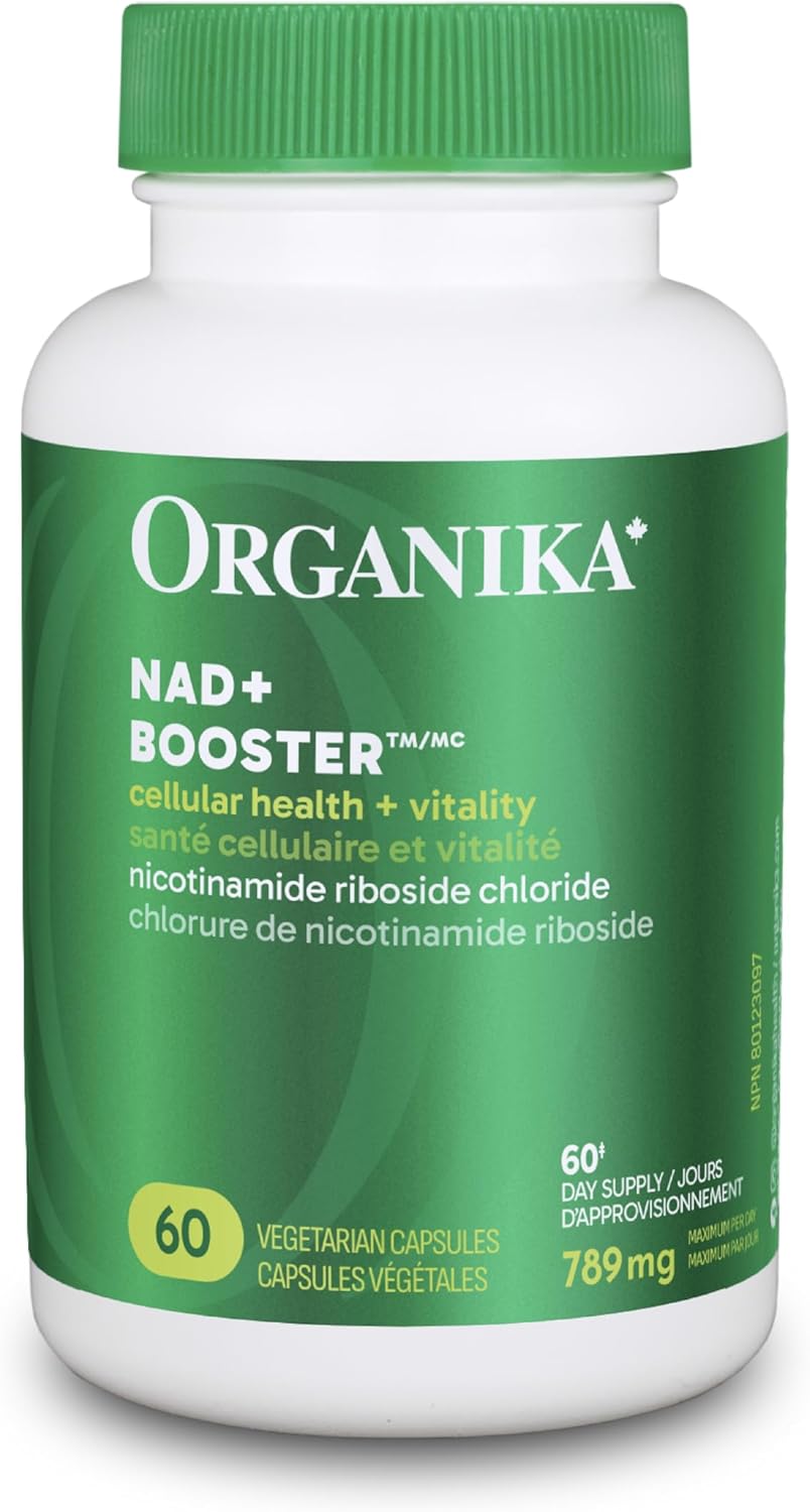 Organika 加拿大制造 NAD+ 助推剂 - NRC - 用于能量代谢、健康老龄化、维生素 B3 和细胞健康 - 60 粒胶囊，60 天用量