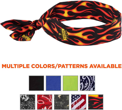 Ergodyne Chill-Its 6700 男女通用蒸发冷却头巾，火焰图案，均码