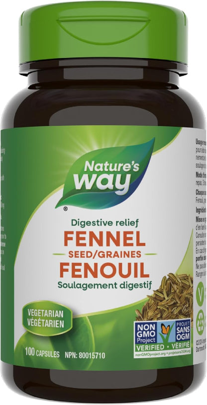 Nature's Way 优质茴香籽胶囊 - 草本助消化和止咳，素食，非转基因，100 粒