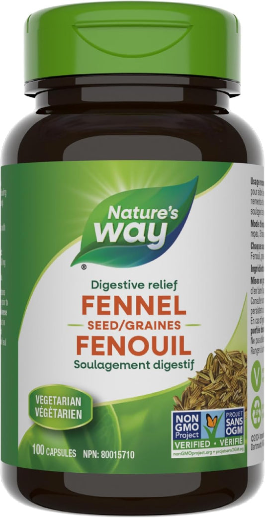 Nature's Way 优质茴香籽胶囊 - 草本助消化和止咳，素食，非转基因，100 粒