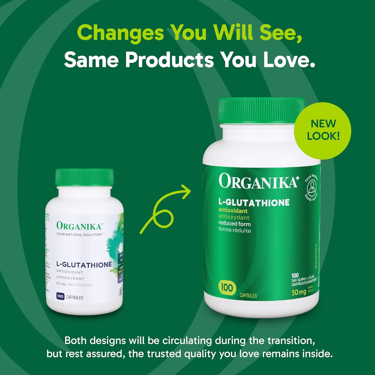 Organika Canadian-Made L-Glutathione (Reduced), Antioxidant and Detox Support -100 Caps