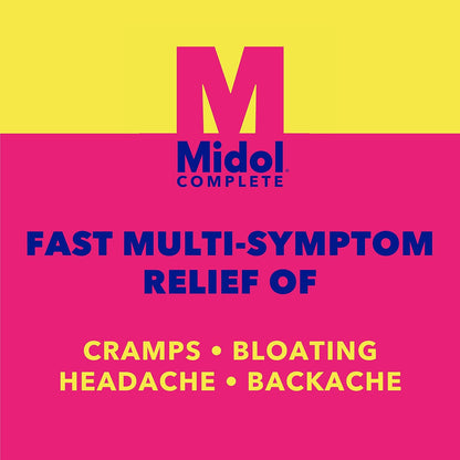 Midol 完全止痛药，快速缓解多种症状的痛经，包括痉挛、头痛、背痛和腹胀（40 粒胶囊）