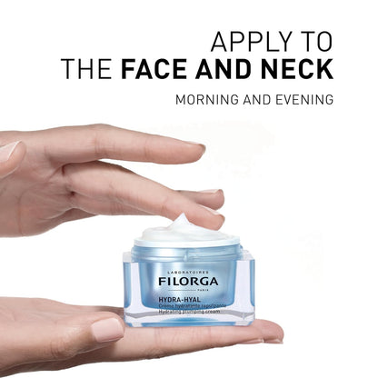 Filorga Hydra-Hyal Hydrating Plumping Cream - Anti Aging Face Cream For Normal To Dry Skin - With 5 Hyaluronic Acids - Refreshing Comfortable Creamy Texture - 50ml