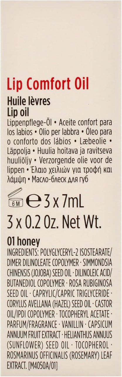 嬌韻詩唇部舒適油系列唇油 - 01 蜂蜜，唇油 - 03 櫻桃，唇油 - 04 火龍果女士 3 x 0.2 盎司