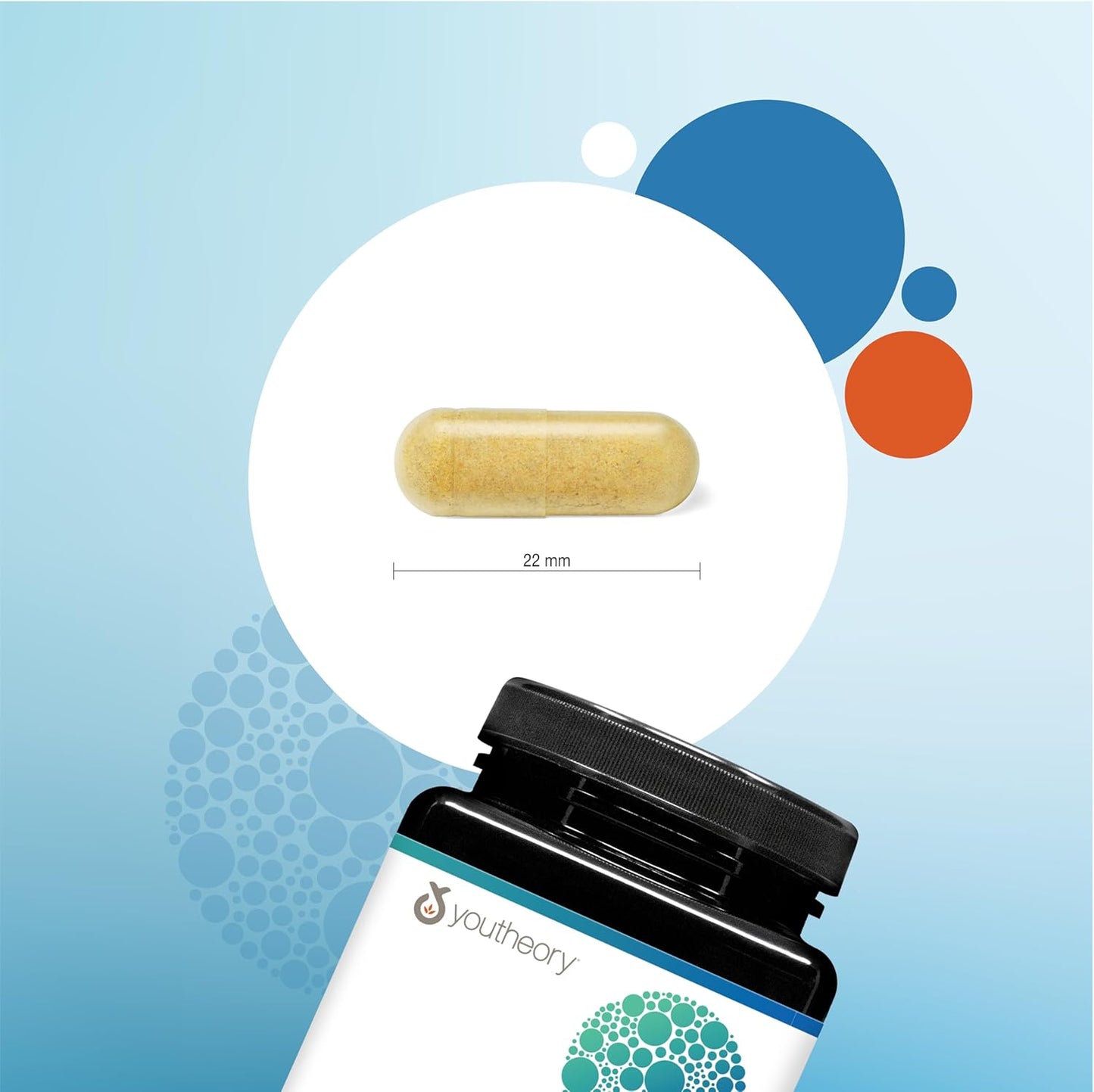 Youtheory 南非醉茄膠囊，每份含 7,200 毫克，經臨床驗證的 KSM-66 和 GingeverGinger 成分，可增強南非醉茄的功效。有助於增強對壓力和焦慮的抵抗力，純素，60 粒膠囊