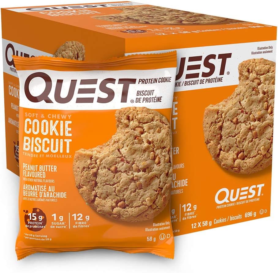Quest Nutrition Chocolate Chip and Peanut Butter Protein Cookies (High Protein, High Fiber, Low Sugar, Keto Friendly)