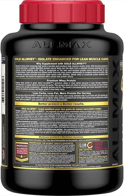 ALLMAX Nutrition - AllWhey Gold - 100% 乳清蛋白 + 优质乳清分离蛋白 - 巧克力 - 5 磅