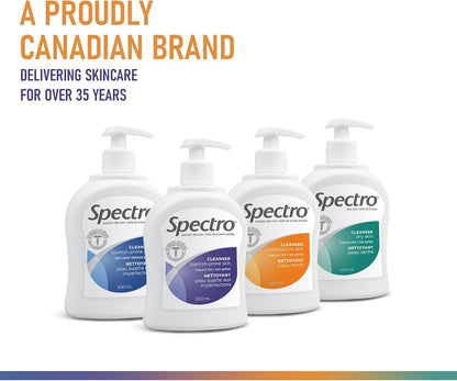 Spectro Facial Cleanser for Blemish Prone Skin, Fragrance and Dye Free, Pump Dispenser, 500 mL