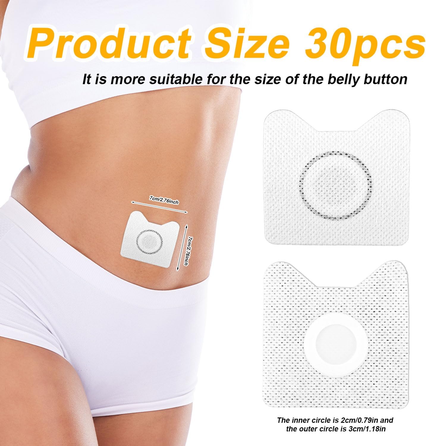 BOXOB 30片装蓖麻油贴片，自粘式护垫，防漏蓖麻油贴片，适用于肚脐关节、肩颈足部，是居家旅行的完美礼物