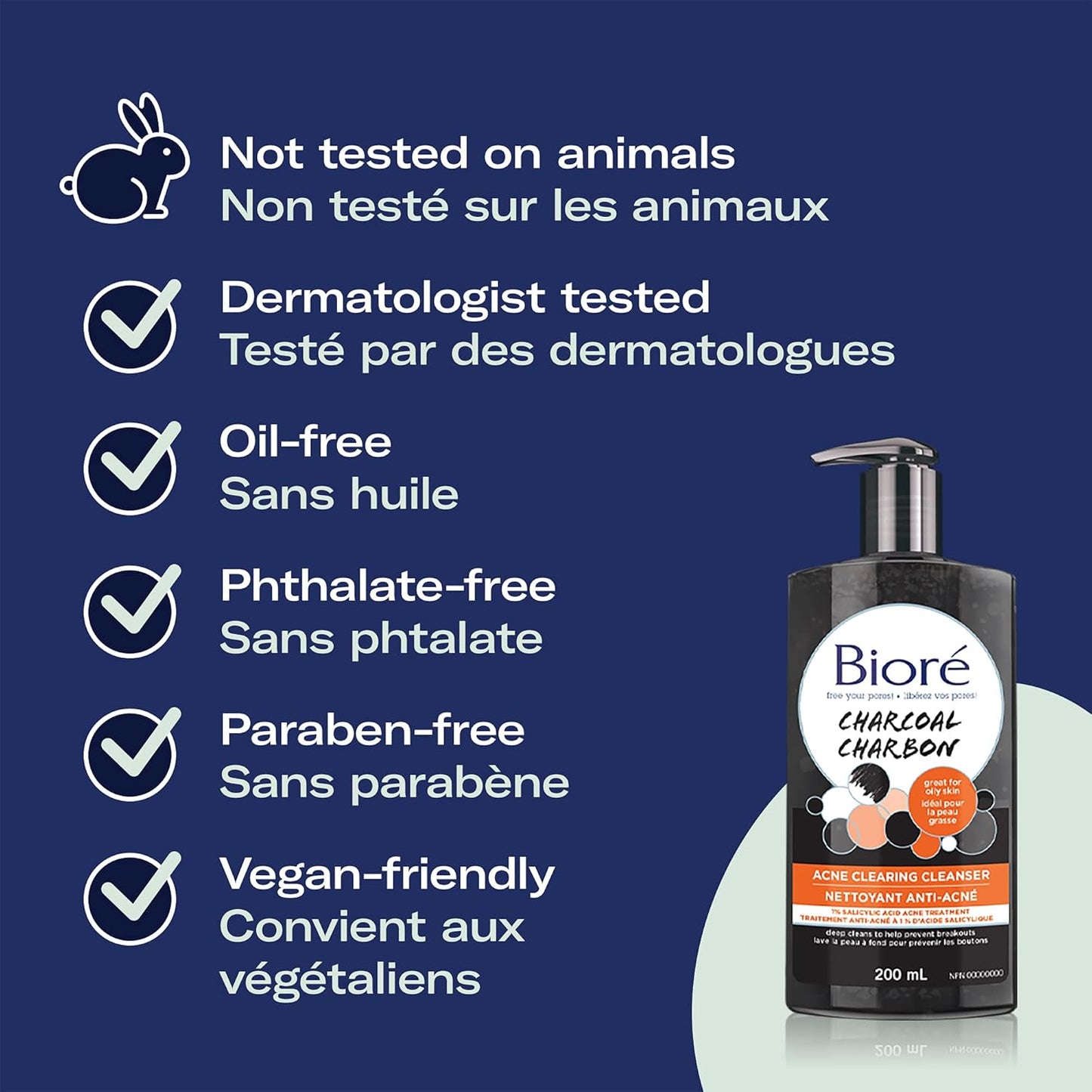 Biore Acne Clearing Charcoal Duo, Charcoal Acne Clearing Cleanser and Scrub for the face, with Salicylic Acid for Acne Prone and Oily Skin, Dermatologist Tested and Vegan Friendly