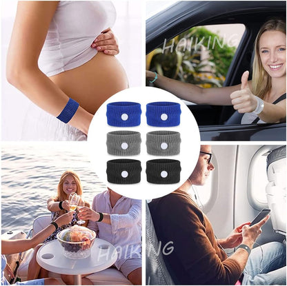 晕车腕带，3 对晕车、晕船、晕机、防恶心旅行手环（3 种颜色）