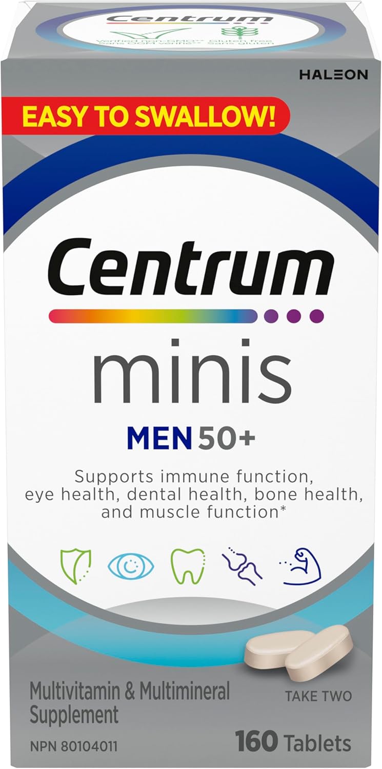 Centrum Men 50 Plus 复合维生素/矿物质补充剂，适合 50+ 男性，160 片迷你片