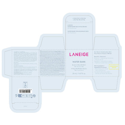 LANEIGE Water Bank Blue Hyaluronic Gel Moisturizer: Lightweight Hydrating Face Gel with Mint Extract, Hypoallergenic & Dermatologist-Tested