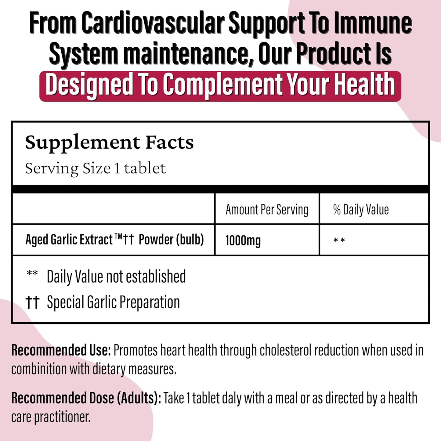 Kyolic Odourless Aged Garlic Extract - 90 Tablets Extra Strength 1000mg - Cardiovascular Supplement - Kyolic Cardiovascular Health -Garlic Extract Supplement - 90 Day-Supply