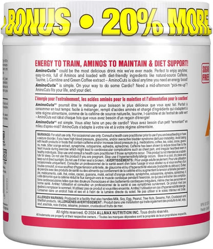ALLMAX Nutrition - AMINOCUTS (A:CUTS) - 體重管理 BCAA（左旋肉鹼 + 牛磺酸 + 綠咖啡） - 西瓜口味 - 252 克 - 36 份