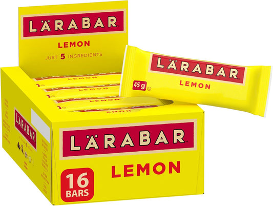 LÄRABAR 柠檬、水果和坚果能量棒，16 条装，无麸质，纯素，家庭装，零食棒，720 克/包