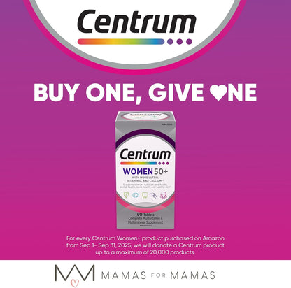 Centrum Women 50 Plus 复合维生素/矿物质补充剂，适合 50+ 女性，90 片（包装可能有所不同）