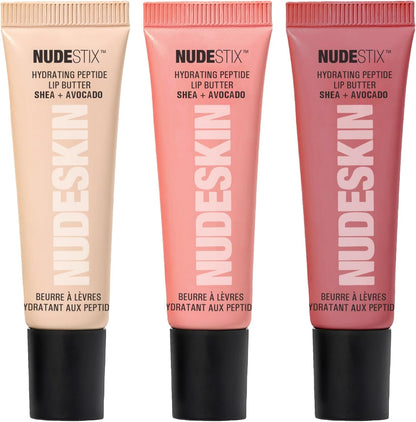 Nudestix 多肽保濕有色潤唇膏套裝 - 3 支裝，含牛油果、乳木果油和多肽