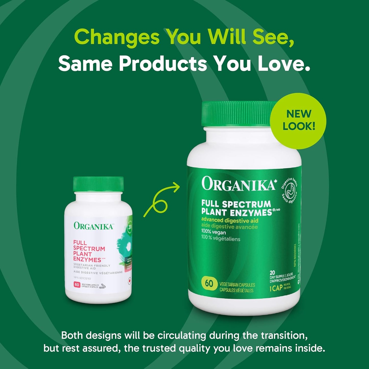 Organika 全譜植物酵素 - 幫助分解碳水化合物、脂肪、蛋白質、乳製品 - 60 粒素食膠囊