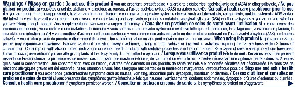 Sambucol Black Elderberry – Cough, Cold and Flu Day/Night| Helps Relieve Congestion, Fever Sore Throat & Head Pain | Black Elderberry, White Willow| 24 Hard Capsules (18 Day/6 Night)