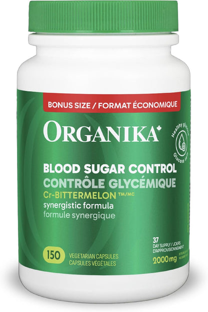 Organika 加拿大制造血糖控制加量装 - 铬和苦瓜，150 粒素食胶囊 血糖控制加量装 - 铬和苦瓜，150 粒素食胶囊