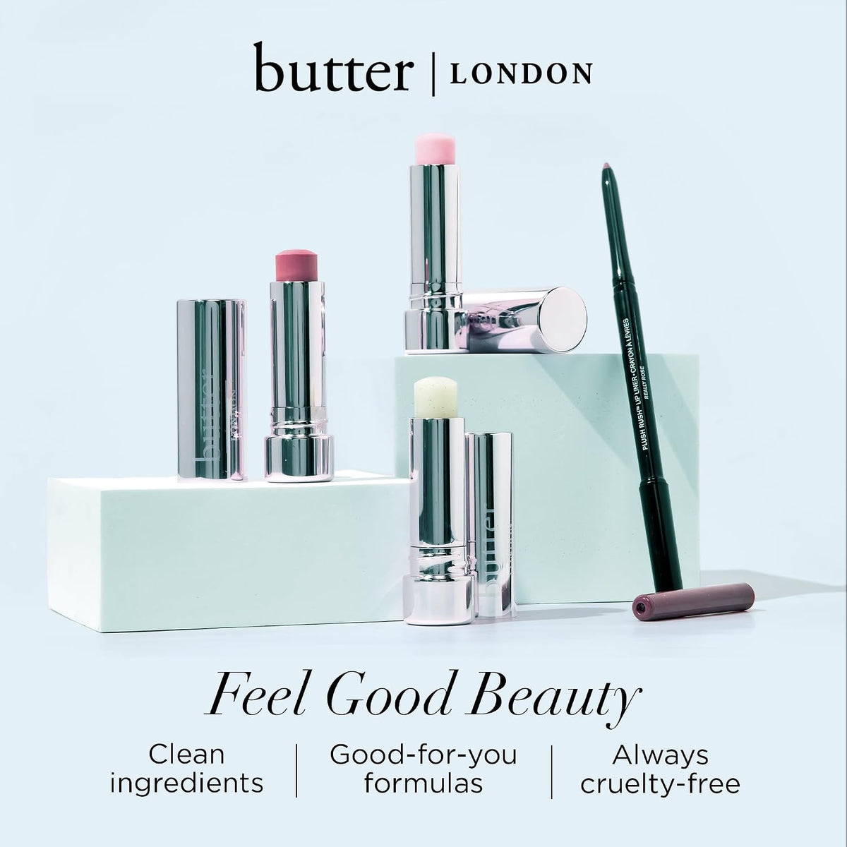 butter LONDON Lippy 唇部磨砂棒，糖霜奶油味 - 100% 天然糖基唇部去角質，4.25 g