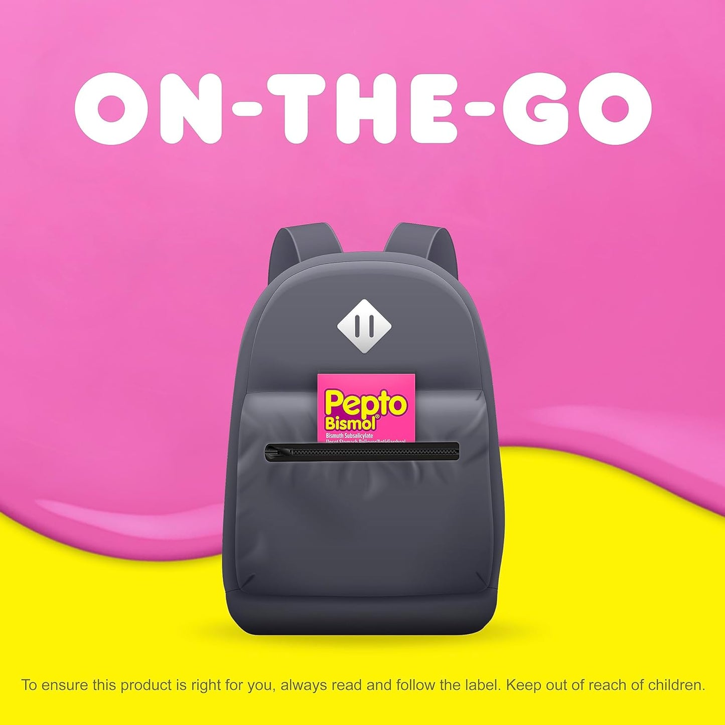 Pepto Bismol 咀嚼片，缓解胃部不适、腹泻、胃灼热、恶心、消化不良、胃部不适，原味，48 粒